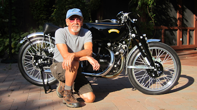 Bar Hodgson and one of his many Vincent Motorcycles