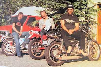 Bar and his friends from a riding trip in the 70's in Ontario near Algonquin park